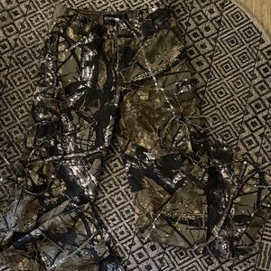 Fashion Nova Olive Green & Black Straight Leg Jeans